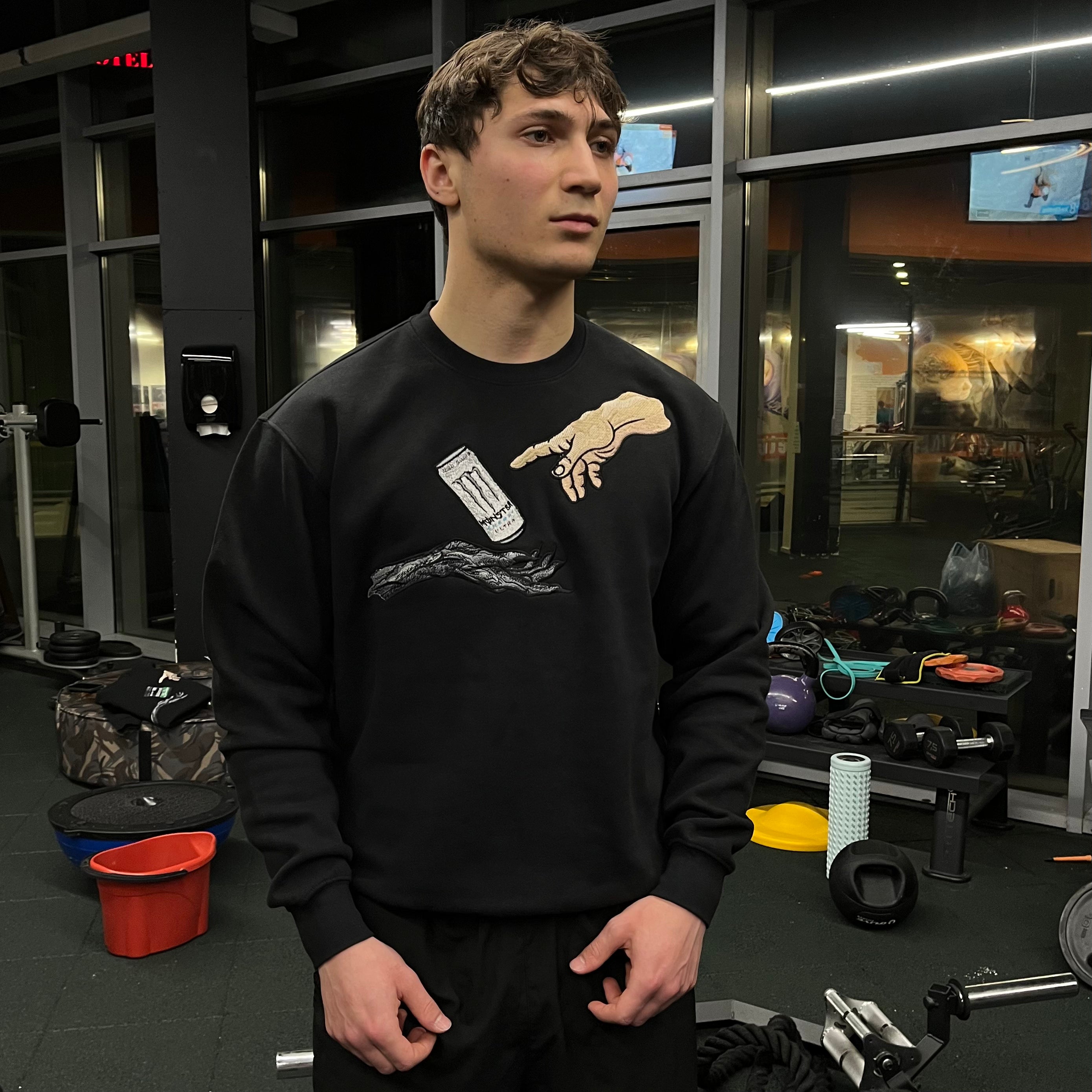 Gym | Holy Pump by White Monster embroidered Sweater